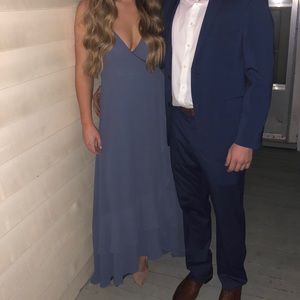 In Love Forever Lace-Up High-Low Maxi Dress